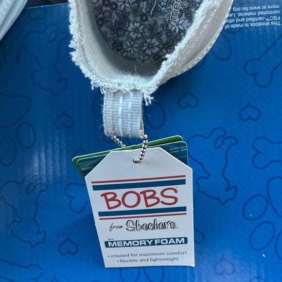 BOBS B Cute 2.0 Light Gray Canvas Sneakers Woman's Size 8.5 Vegan Memory Foam - Picture 9 of 10